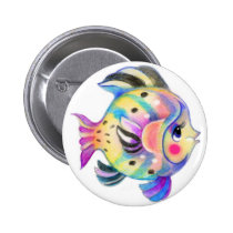 Cute Tropical Fishie Kawaii buttons