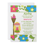 Cute tropical hula girls birthday party invitation