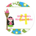 Cute tropical hula girls birthday party stickers sticker