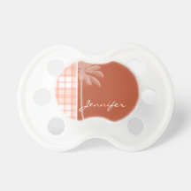 Cute Tropical Orange Plaid Pacifier