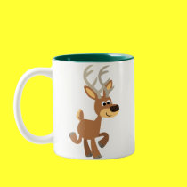Cute Trotting Cartoon Deer Mug mugs