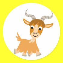 Netter Trottenkarikatur-Ziegen-Aufkleber sticker