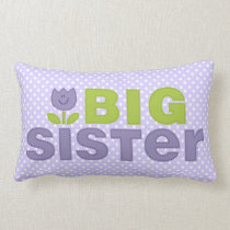 Cute Tulip Big Sister Pillow pillows