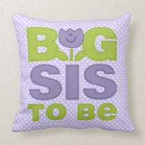 Cute Tulip Big Sister To Be Pillow pillows