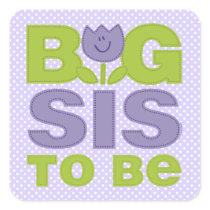 Cute Tulip Big Sister To Be Sticker stickers
