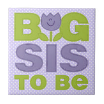 Cute Tulip Big Sister To Be Tile tiles