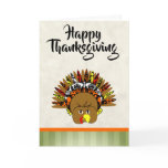 Cute Turkey Happy Thanksgiving Greeting Card