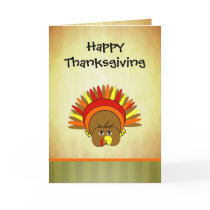 Cute Turkey Happy Thanksgiving Greeting Card by samack Cute Turkey Happy Thanksgiving Greeting Card