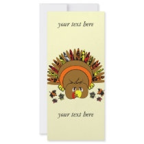 Cute Turkey Rack Card Choose Background Color rack cards