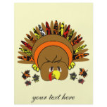 Cute Turkey Thanksgiving Flyer Choose Background