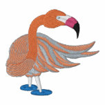 Cute Turning Head Flamingo Embroidered Polo Shirt