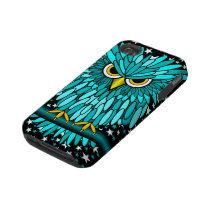 cute turquoise owl tough iphone 4 case