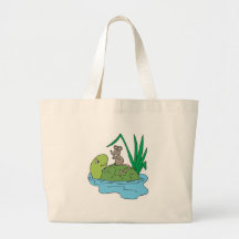 cute turtle and mouse tote bags