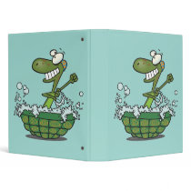 cute turtle bathing in his shell tub scrub a dub vinyl binder