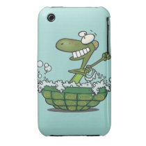 cute turtle bathing in his shell tub scrub a dub iphone 3 case-mate cases