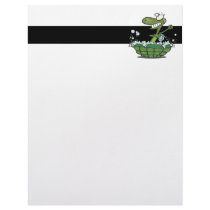 cute turtle bathing in his shell tub scrub a dub letterhead