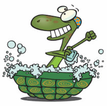 cute turtle bathing in his shell tub scrub a dub photo sculptures