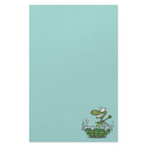 cute turtle bathing in his shell tub scrub a dub custom stationery