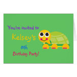 Cute Turtle Birthday Invitation Greeting Card