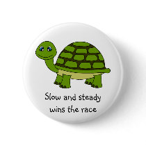 Cute Turtle Cartoon Pinback Buttons