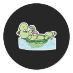 cute turtle drinking milkshake stickers