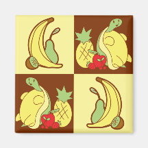 Cute Turtle Fruit Pattern Refrigerator Magnets