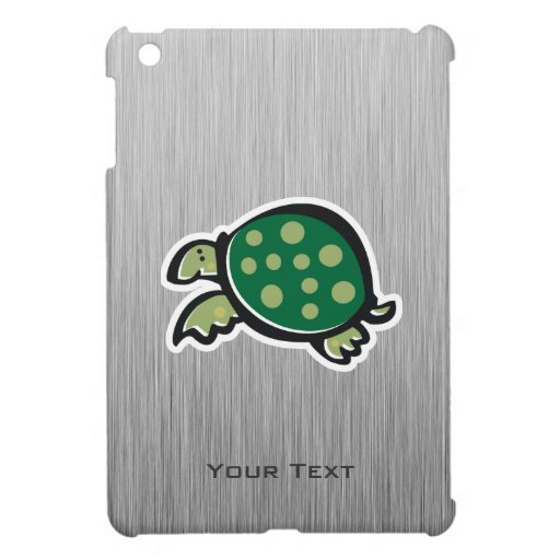 Cute Turtle; Metal-look iPad Mini Cover