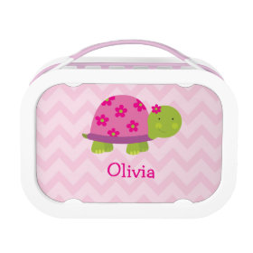 Cute Turtle Pink Personalized Yubo Lunchbox
