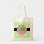 Cute turtle polka dots green tote bag