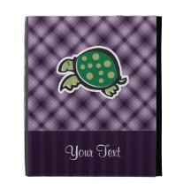 Cute Turtle; Purple iPad Folio Case