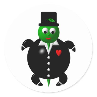 Cute turtle wearing a tuxedo! stickers