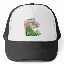 cute turtle wearing sombrero mesh hat