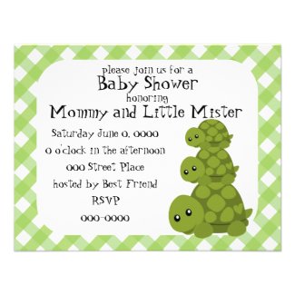 Cute Turtles Three Personalized Invites