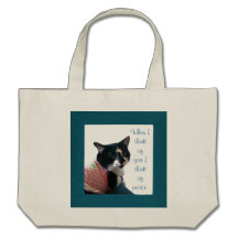 Cute Tuxedo Cat Think of Peace Canvas Bags
