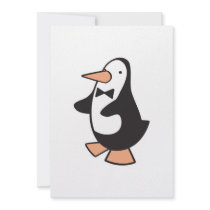 cute tuxedo penguin personalized invites