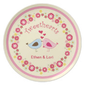 Cute Tweethearts Love Birds Valentine Plate plate