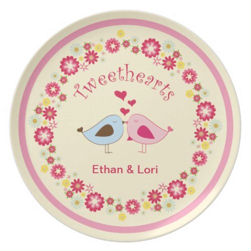 Cute Tweethearts Love Birds Valentine Plate plate