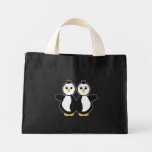 Cute Twin Penguins Tote Bags