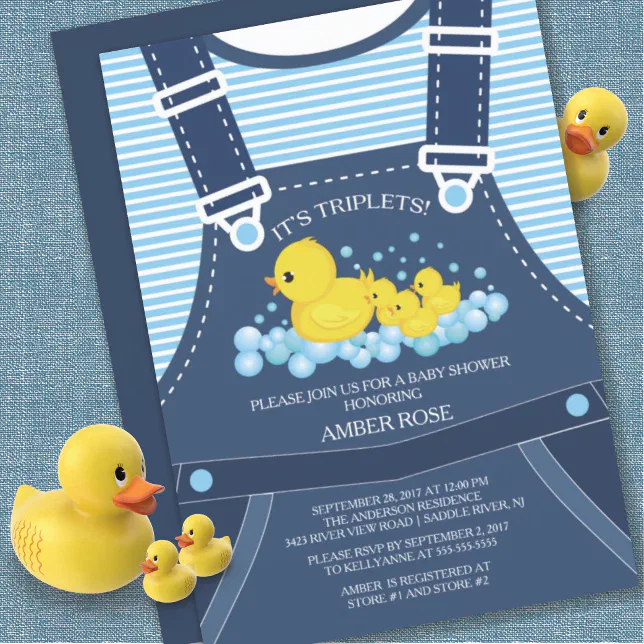 Cute TWINS Ducks Baby Shower Invitation Zazzle