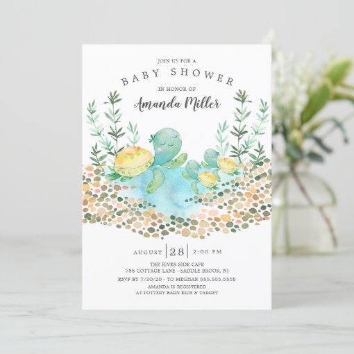 Cute Twins Sea Turtle Ocean Baby Shower Invitation Zazzle