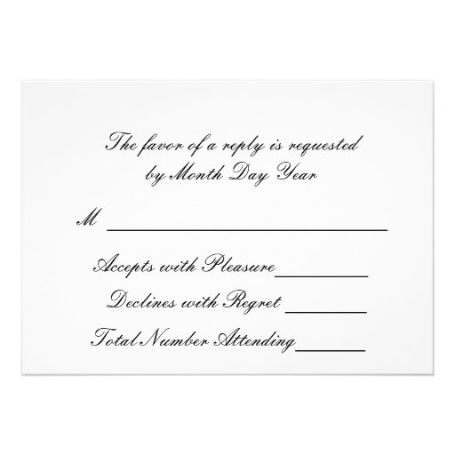 Cute Two Grooms RSVP Reply Card Black Red Personalized Announcements