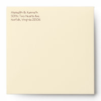 Cute Two Hearts Wedding Invitation Square Envelope envelope