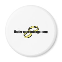 Cute "Under New Management" Wedding design Magnet