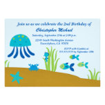 Cute under the sea boy's birthday party invitation