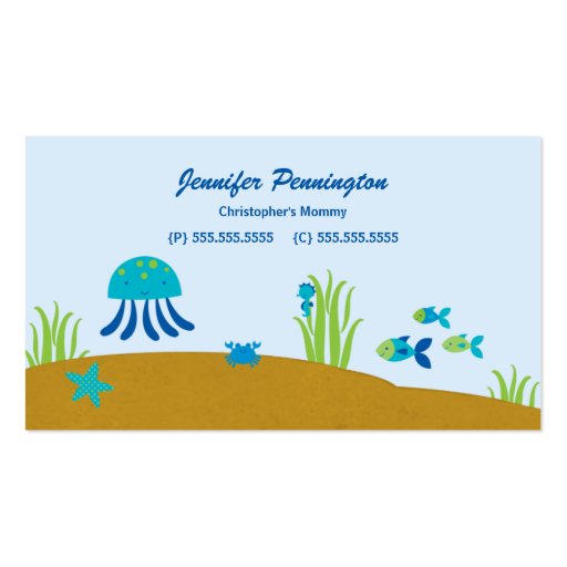 Cute under the sea childrens calling business card