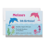 Cute Under the Sea Dolphin Birthday Party Invite