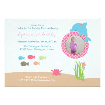 Cute under the Sea girls birthday party invitation