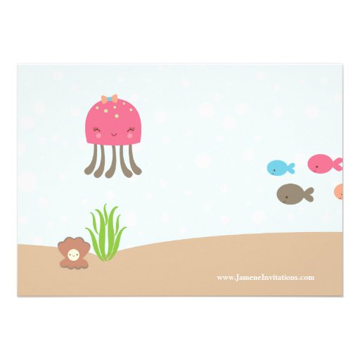 Cute under the Sea girls birthday party invitation