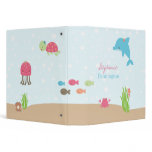 Cute under the Sea girls personalized binder