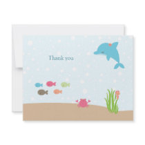 Cute under the Sea girls thank you card Invitations